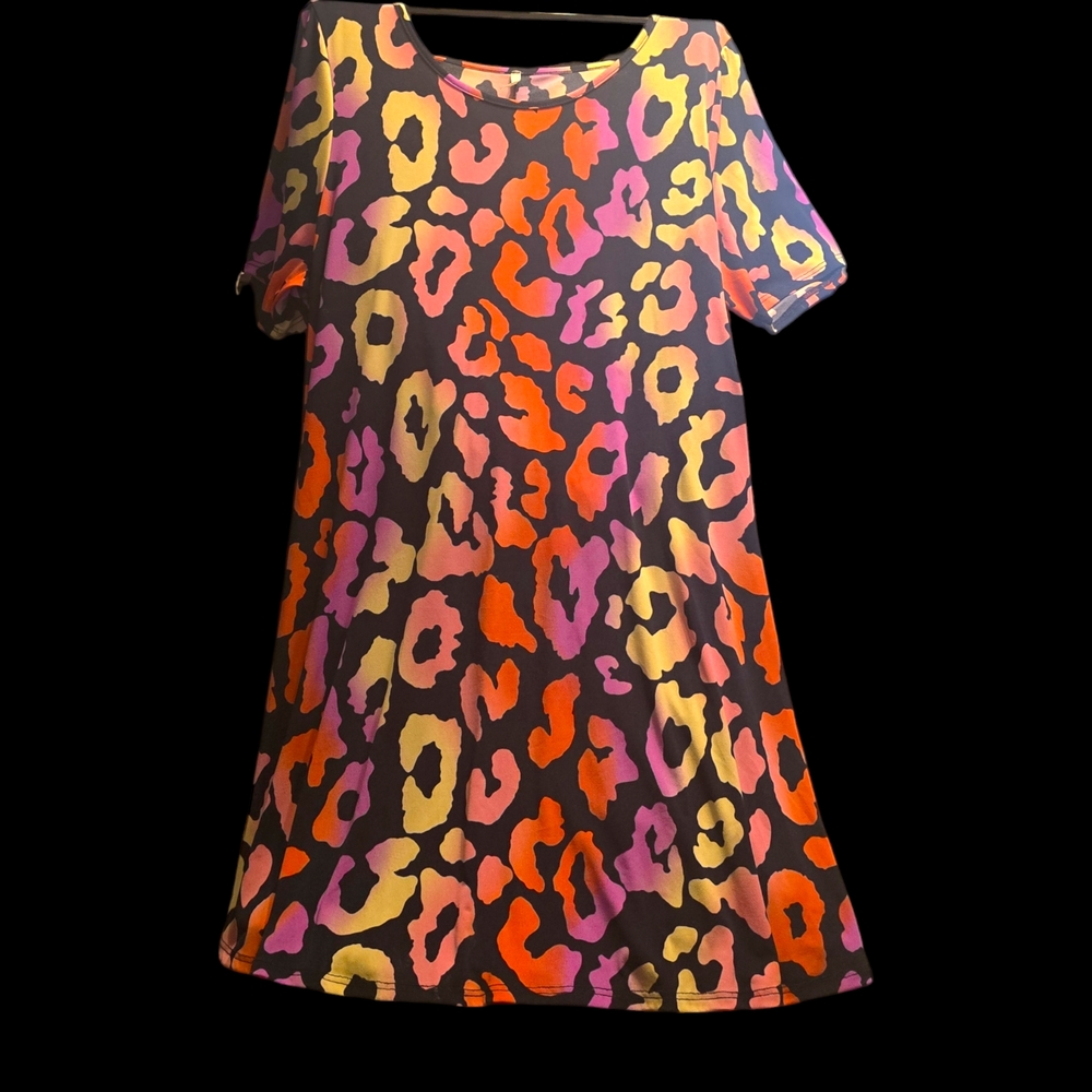Plus Size Boutique Vee Colorful Leopard Print Dress